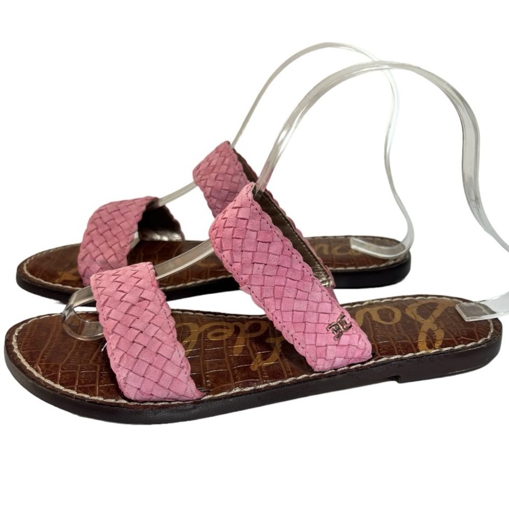Sam Edelman Gala Braided Double Strap Slide Sandals Pink 7.5